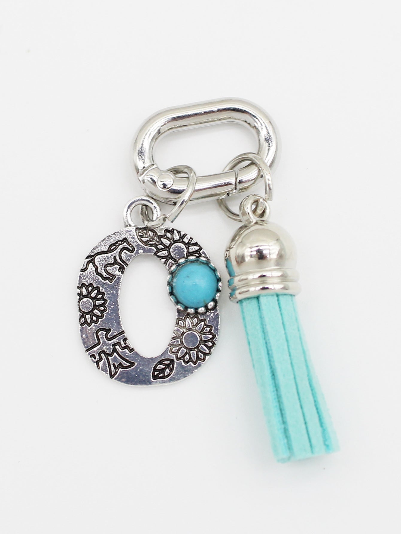 Wholesale ethnic style turquoise 26 letter tassel pendant